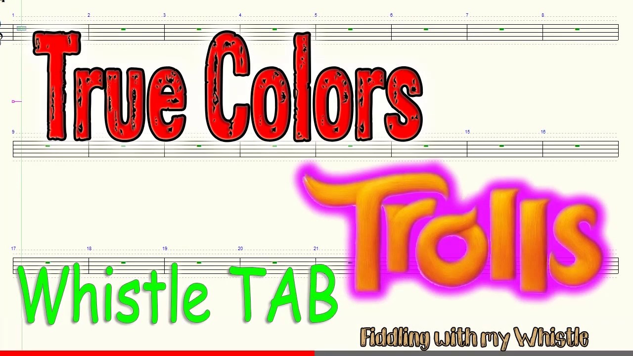 True Colors – Timberlake – Kendrick – Trolls – Tin Whistle – Play Along Tab Tutorial