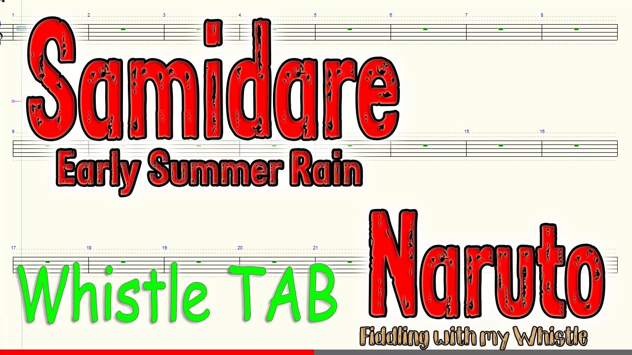 Samidare (Early Summer Rain) – Naruto – Tin Whistle – Play Along Tab Tutorial