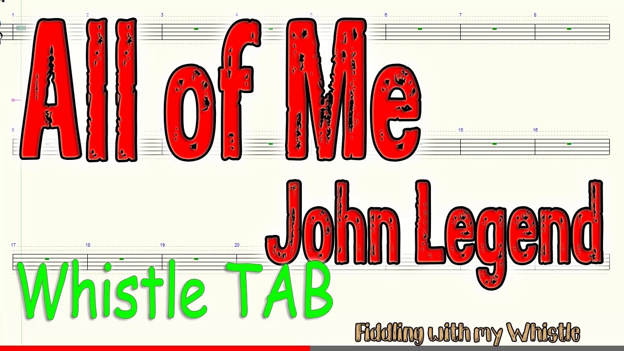 All of Me – John Legend – Tin Whistle – Play Along Tab Tutorial
