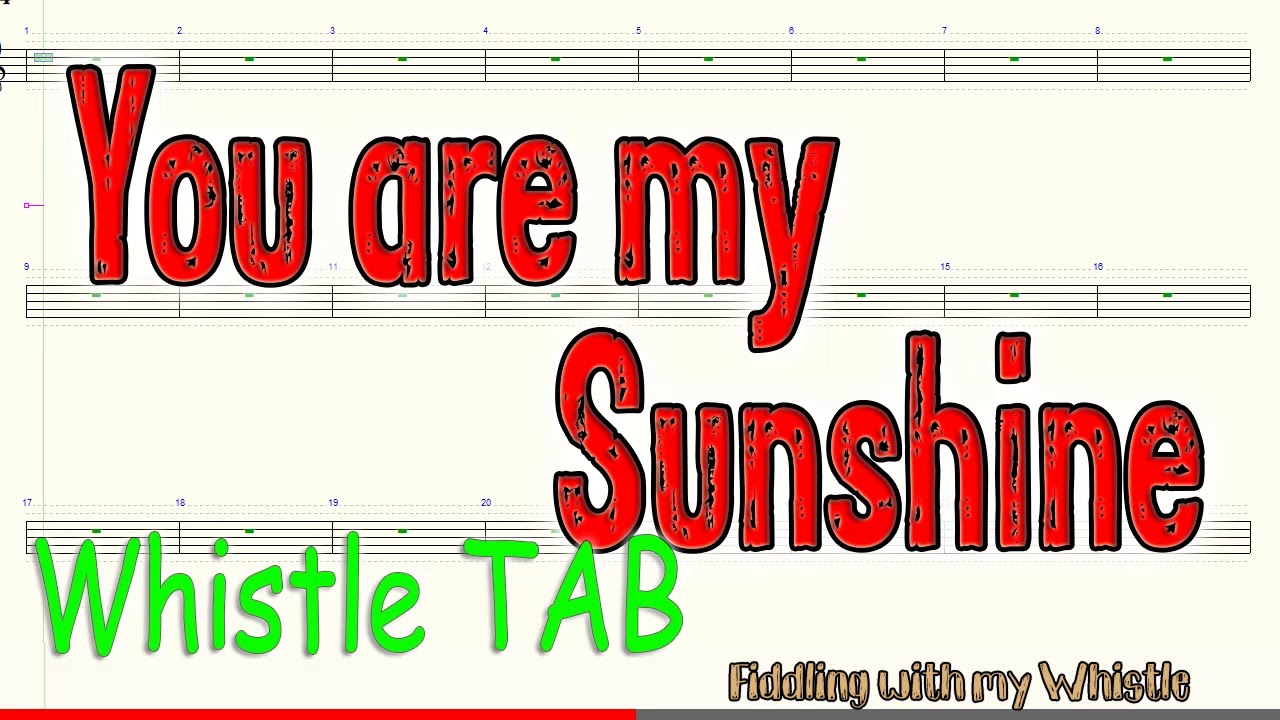 You are my Sunshine – Tin Whistle – Play Along Tab Tutorial