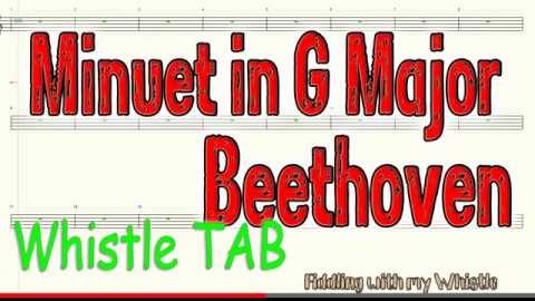 Minuet in G Major – Beethoven – Tin Whistle – Play Along Tab Tutorial