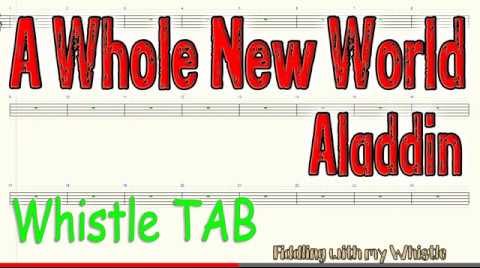 A Whole New World – Aladdin – Tin Whistle – Play Along Tab Tutorial