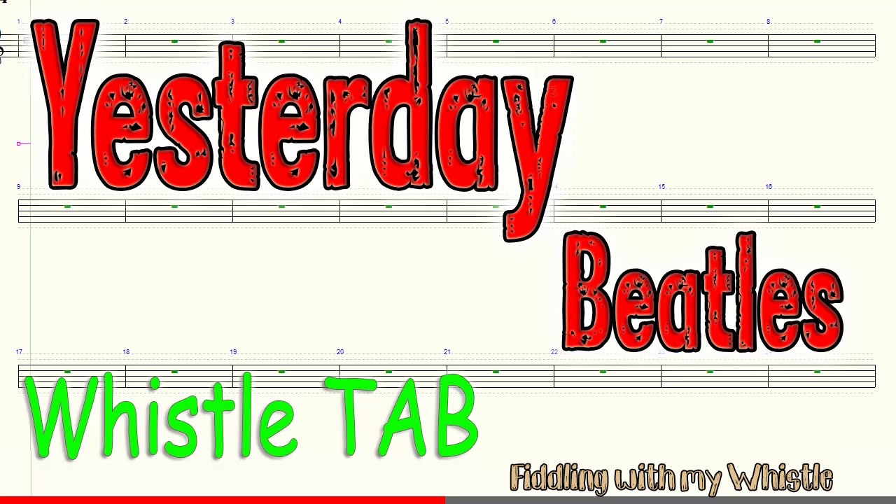 Yesterday – Beatles – Tin Whistle – Play Along Tab Tutorial