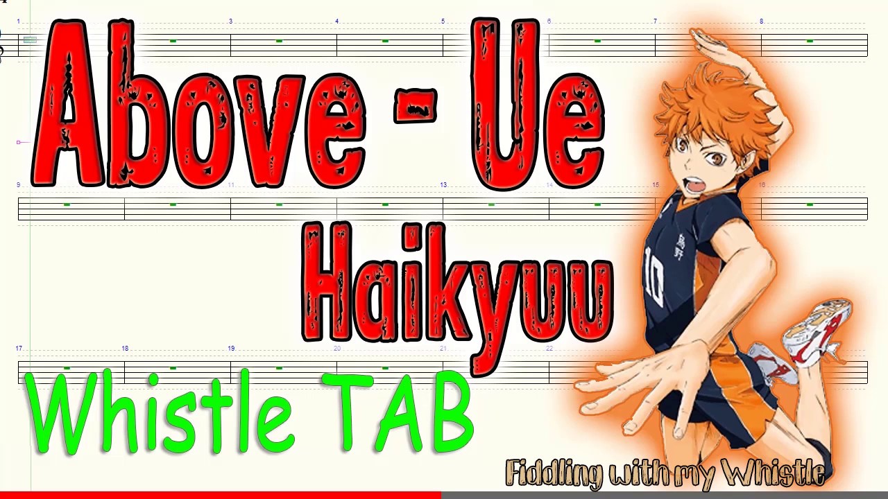 Above – Ue – Haikyuu – OST – Tin Whistle – Play Along Tab Tutorial