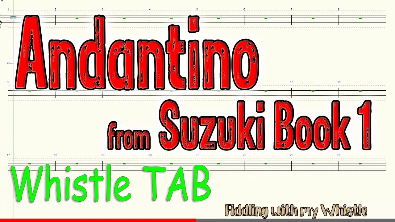 Andantino – Suzuki Book 1 – Tin Whistle – Play Along Tab Tutorial