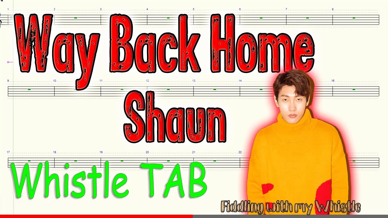 Way Back Home – Shaun – Tin Whistle – Play Along Tab Tutorial