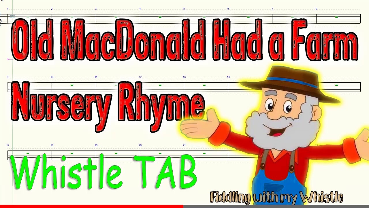Old MacDonald Had a Farm – Nursery Rhyme – Tin Whistle – Play Along Tab Tutorial