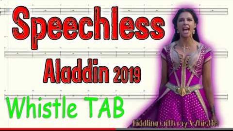 Speechless – Aladdin 2019 – Tin Whistle – Play Along Tab Tutorial