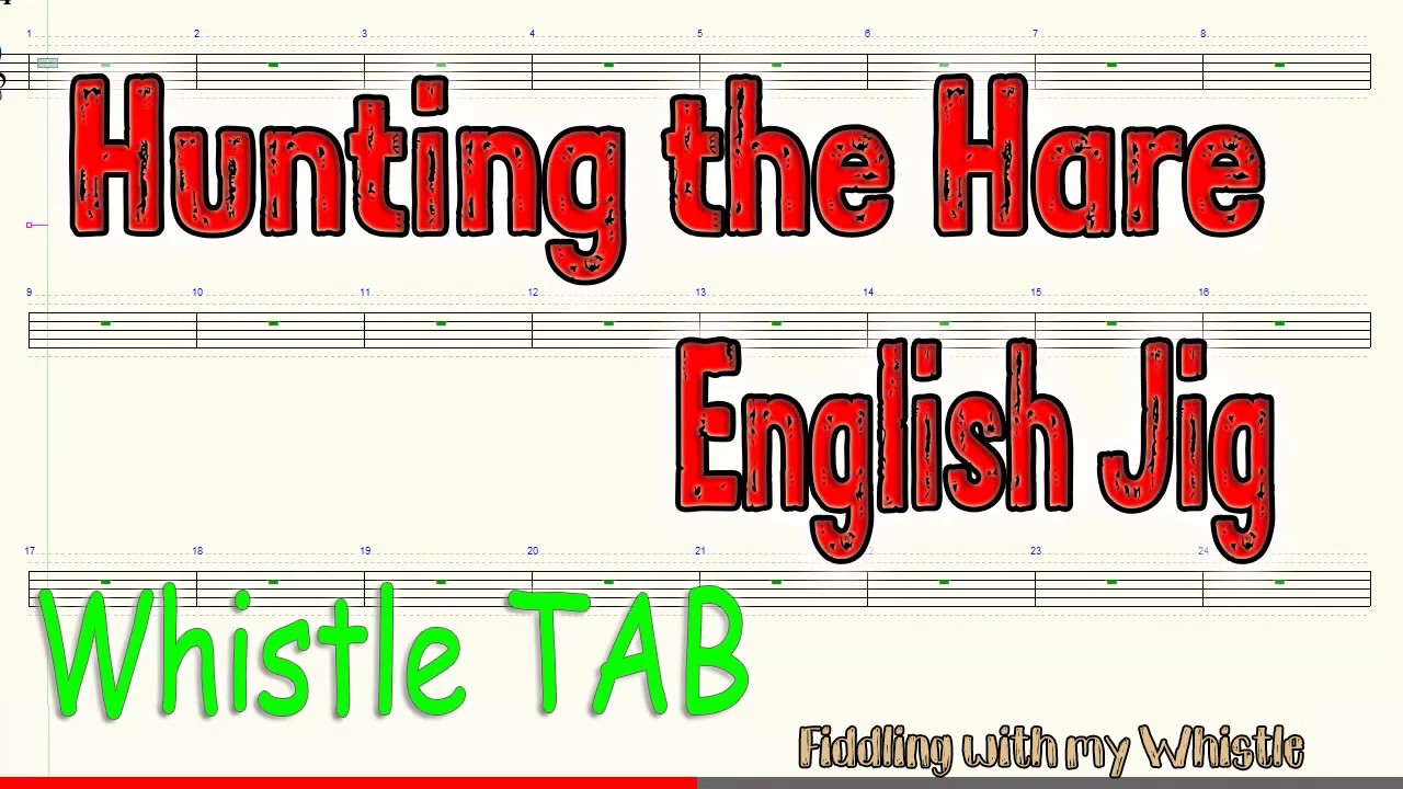 Hunting the Hare – English Jig – Tin Whistle – Play Along Tab Tutorial