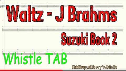 Waltz – J Brahms – Suzuki Book 2 – Tin Whistle – Play Along Tab Tutorial