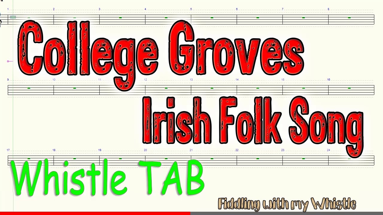 College Groves – Irish Folk Song – Tin Whistle – Play Along Tab Tutorial