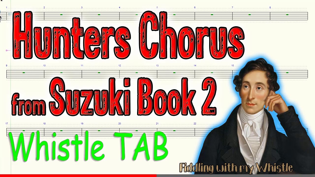 Hunters Chorus – C M v. Weber – Suzuki Book 2 – Tin Whistle – Play Along Tab Tutorial