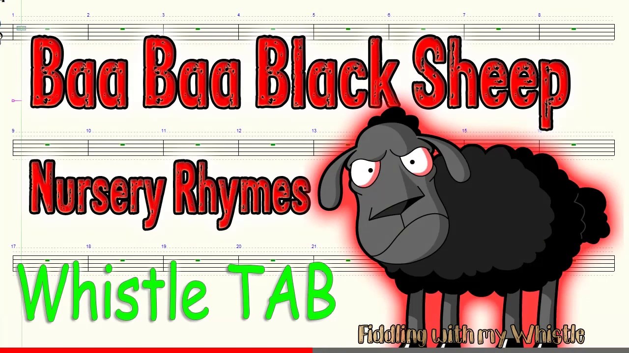 Baa Baa Black Sheep – Nursery Rhymes – Plus Variations – Tin Whistle – Play Along Tab Tutorial