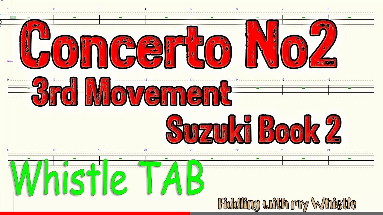 Concerto No2 – 3rd Movement – F Seitz – Suzuki Book 4 – Tin Whistle – Play Along Tab Tutorial