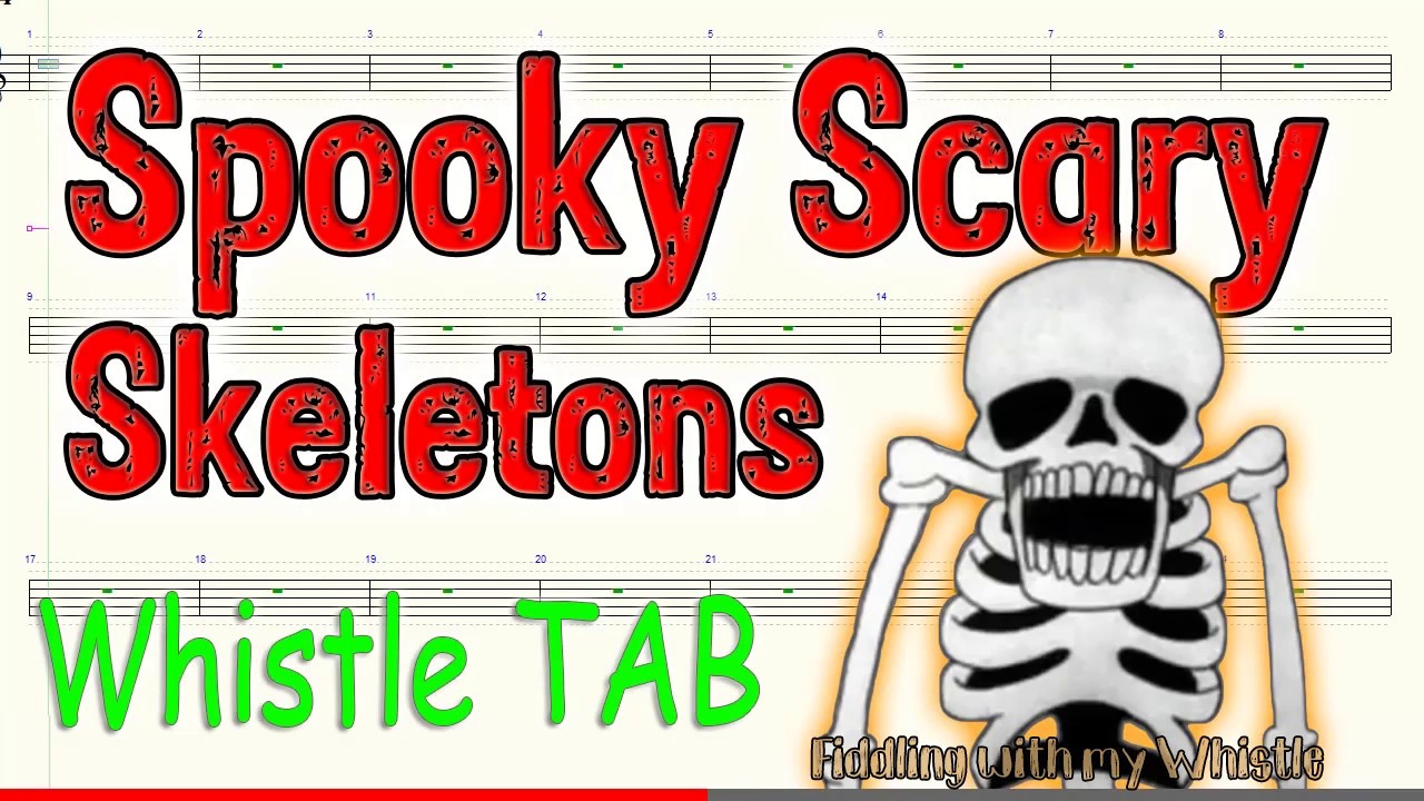 Spooky Scary Skeletons – Halloween – Tin Whistle – Play Along Tab Tutorial