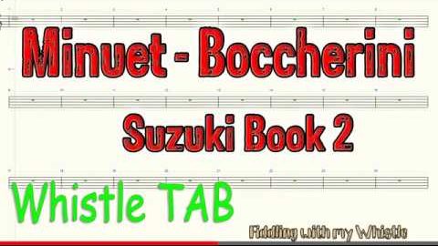 Minuet – L Boccherini – Suzuki Book 2 – Tin Whistle – Play Along Tab Tutorial