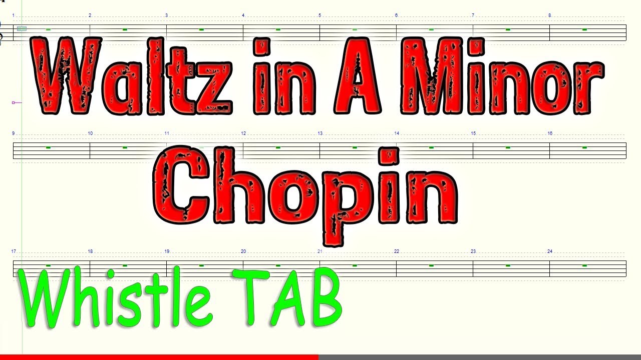 Waltz in A Minor – Frédéric Chopin – Tin Whistle – Play Along Tab Tutorial