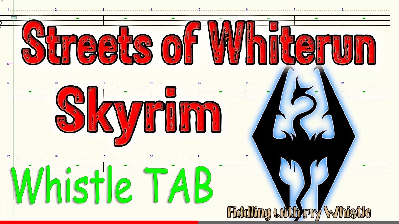 The Streets of Whiterun – Skyrim – Tin Whistle – Play Along Tab Tutorial