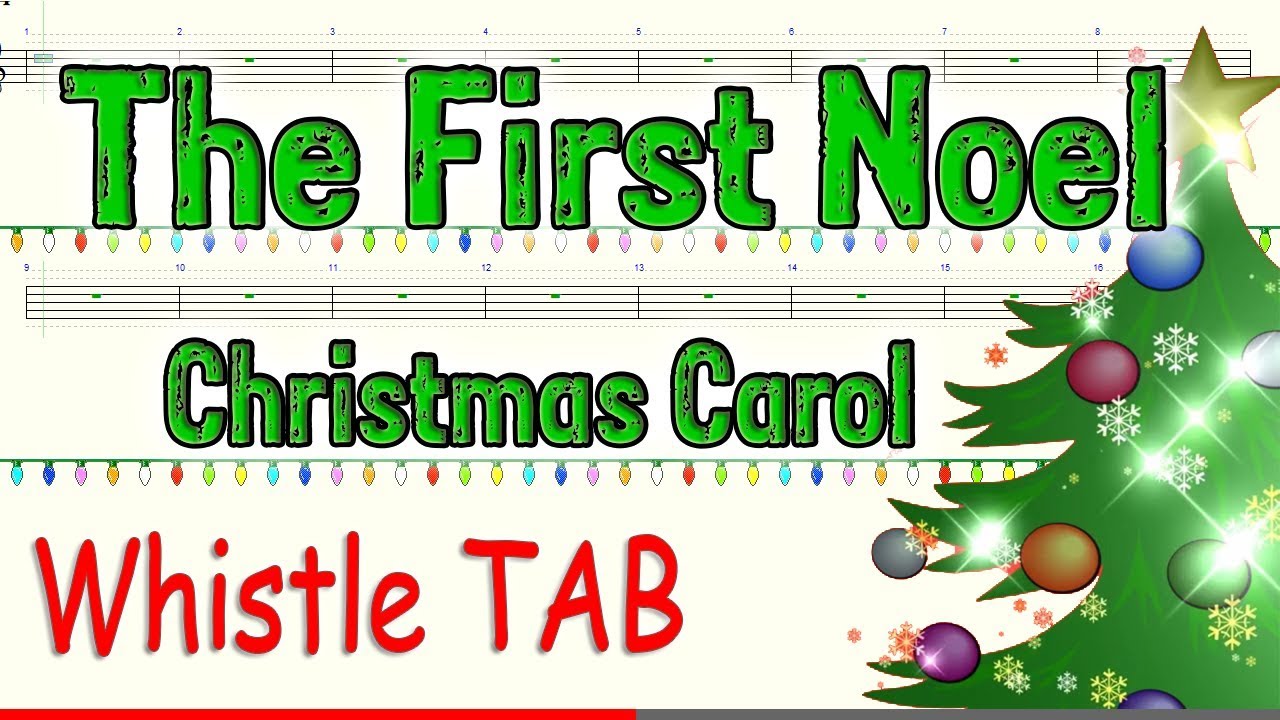 The First Noel –  English  Christmas Carol – Tin Whistle – Play Along Tab Tutorial