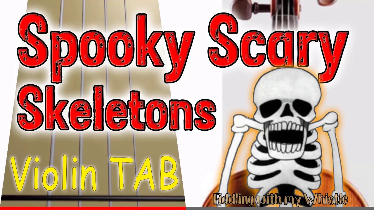 Spooky Scary Skeletons – Halloween – Violin – Play Along Tab Tutorial
