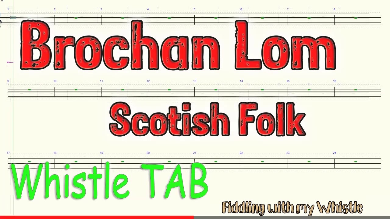 Brochan Lom – Strathspey – Scotish Folk – Tin Whistle – Play Along Tab Tutorial