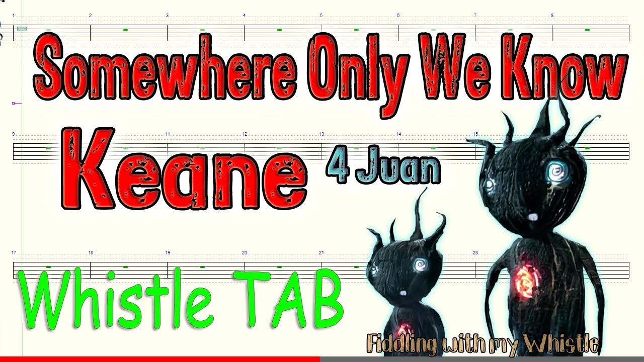 Somewhere Only We Know – Keane – Tin Whistle – Play Along Tab Tutorial