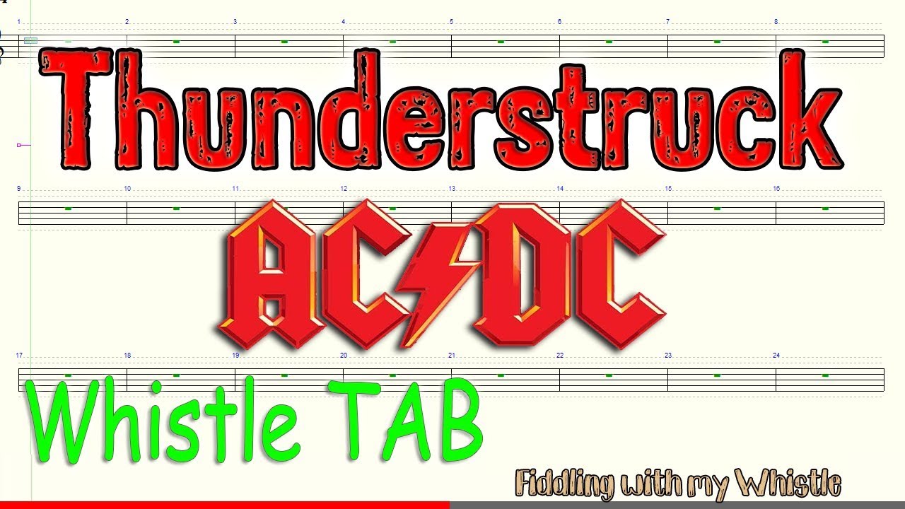 Thunderstruck – AC-DC – Tin Whistle – Play Along Tab Tutorial