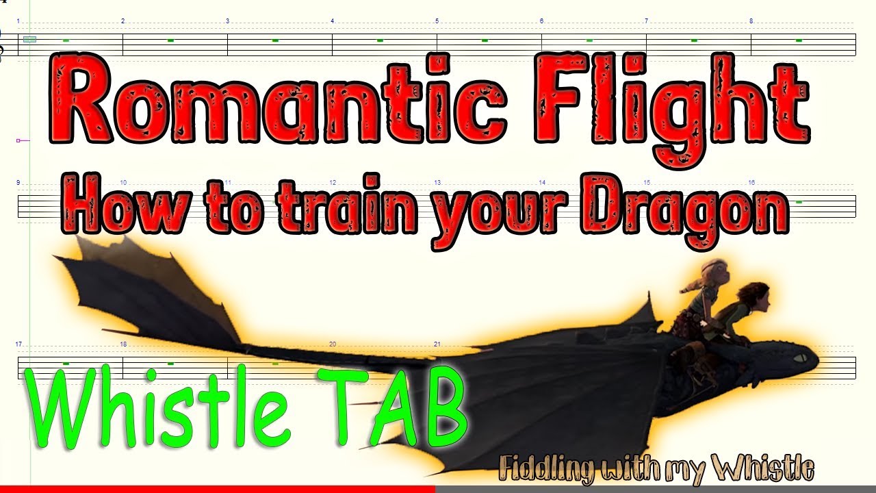 Romantic Flight – How to train your Dragon – Tin Whistle – Play Along Tab Tutorial