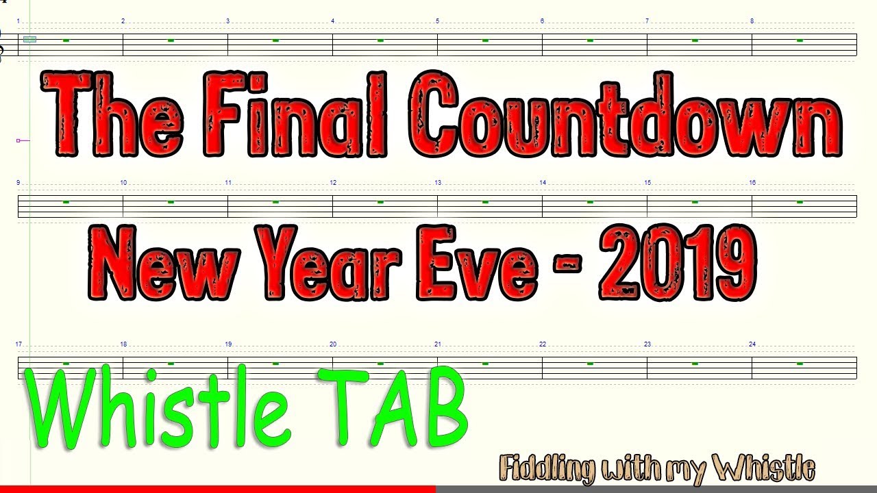 The Final Countdown – New Years Eve 2019 – EUROPE – Tin Whistle – Play Along Tab Tutorial