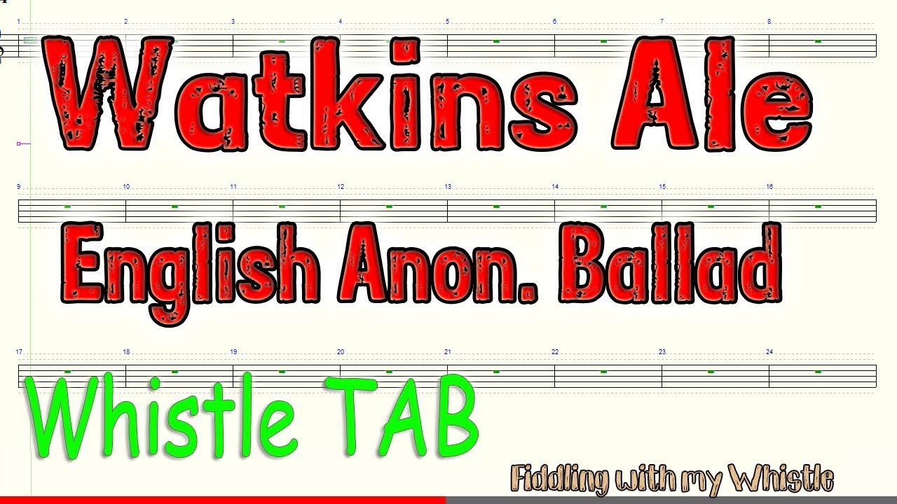 Watkins Ale – English Anonymous Ballad – Tin Whistle – Play Along Tab Tutorial