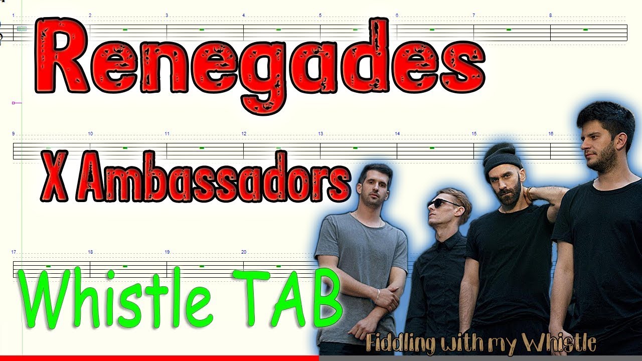 Renegades – X Ambassadors – Tin Whistle – Play Along Tab Tutorial