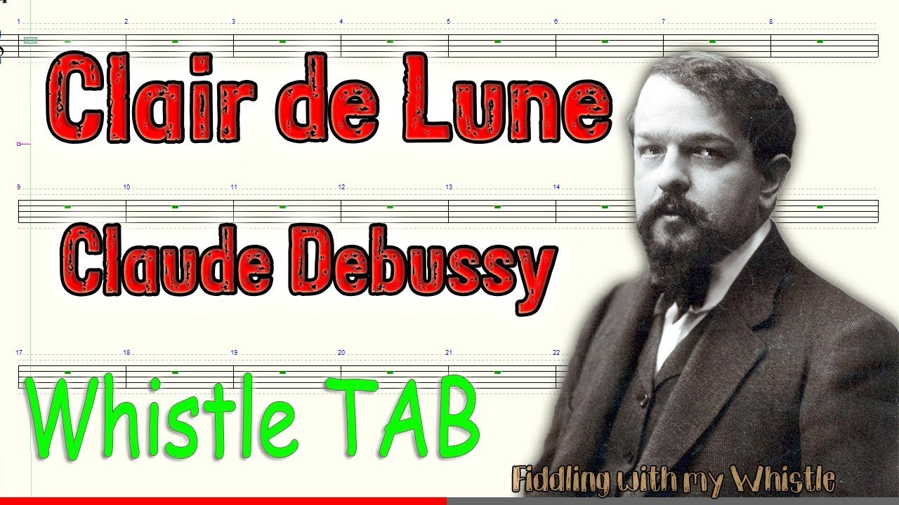 Clair de Lune – Claude Debussy – Tin Whistle – Play Along Tab Tutorial