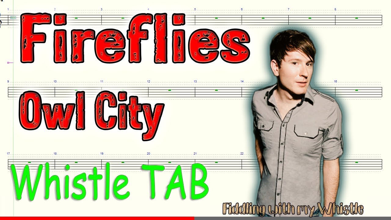 Fireflies – Owl City – Tin Whistle – Play Along Tab Tutorial
