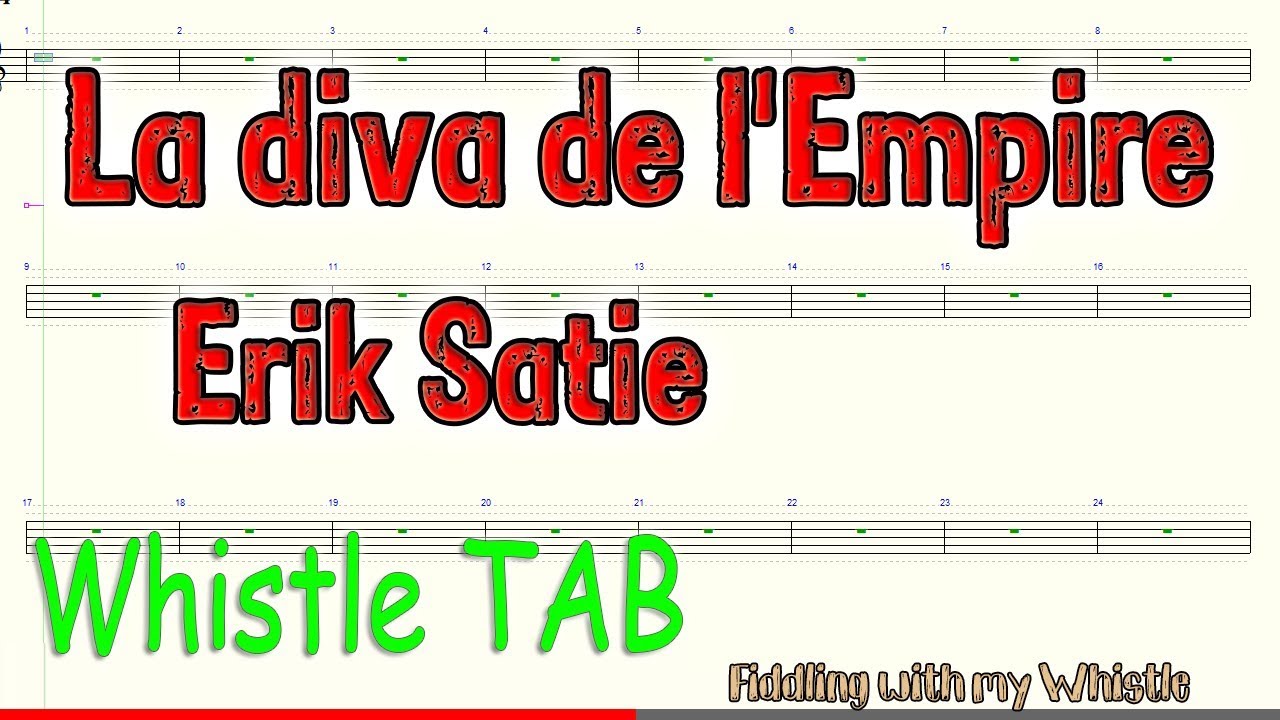 La diva de l’Empire – Erik Satie – Tin Whistle – Play Along Tab Tutorial