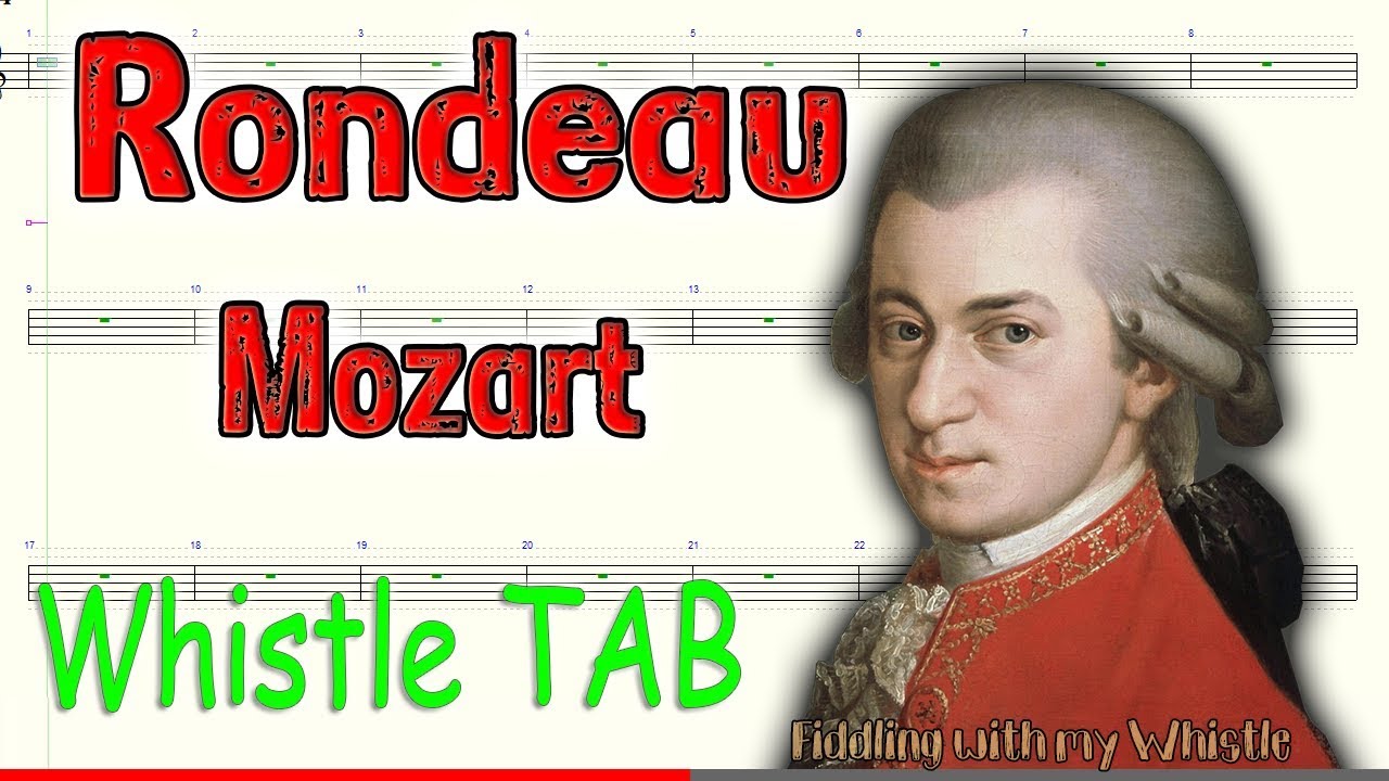 Rondeau – Piano Sonata K309 – Mozart – Tin Whistle – Play Along Tab Tutorial