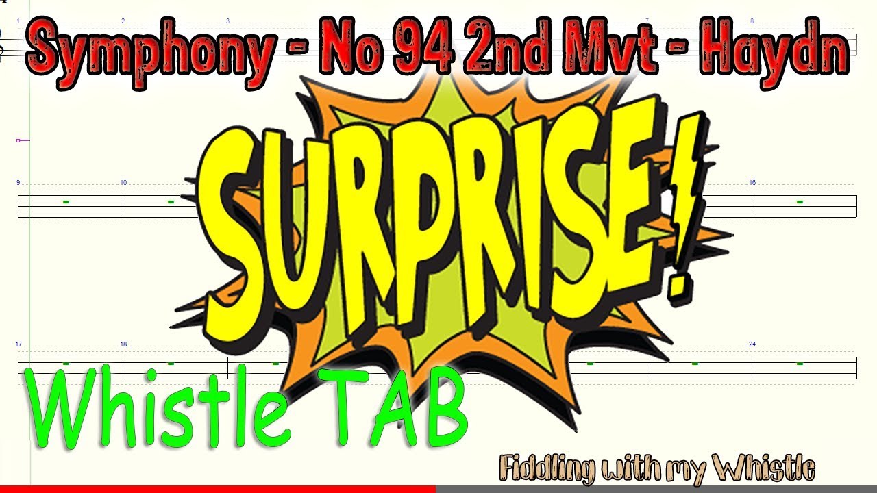 Surprise Symphony – No 94 2nd Mvt – Haydn – Tin Whistle – Play Along Tab Tutorial